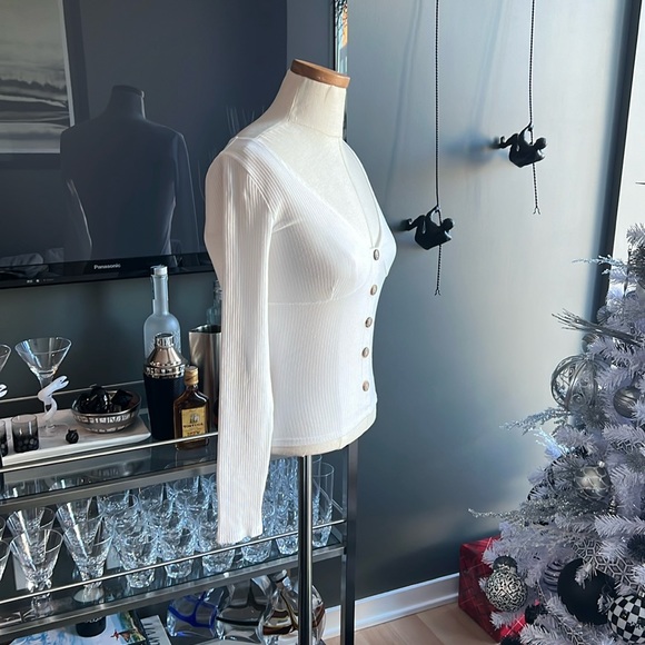 REFORMATION Virgil Ribbed Top in White Size Small - Picture 2 of 6